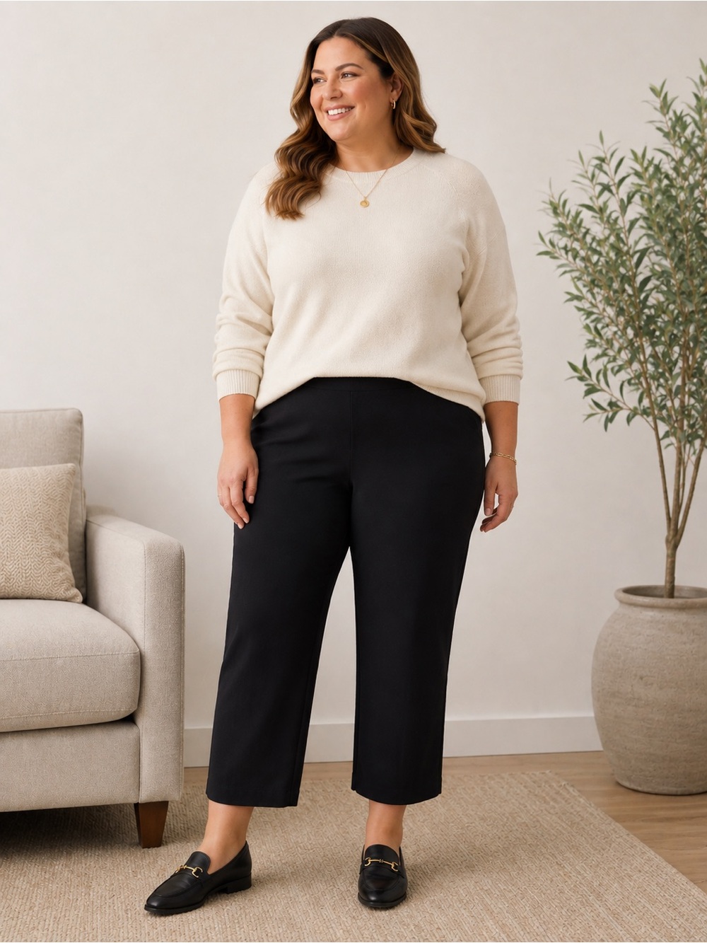 Chicos 4 So Slimming Crop Black Pants Size 20 Pull On Rayon Nylon Spandex Comfy